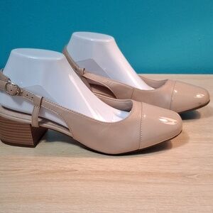 Clark's Collection Marilyn Neutral Slingback Block Heel